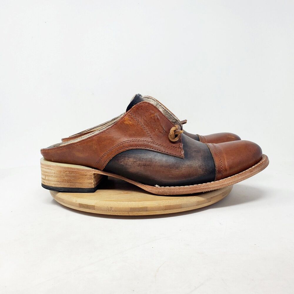 Freebird Brown and Black Mules